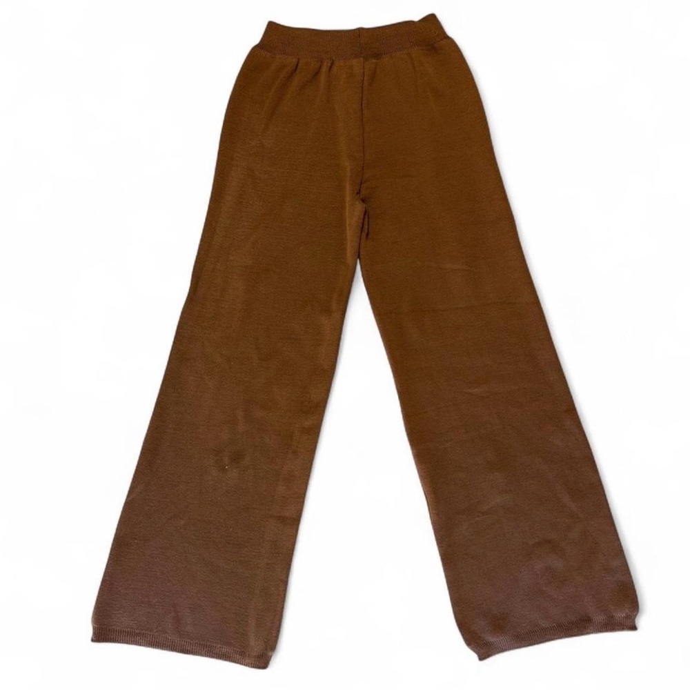 Hudson & Mark Wide Leg Women's Knit Pants in Brown - Picture 6 of 8